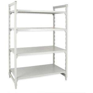 "Cambro CPU186084S4PKG Camshelving Premium Solid Shelving Unit - 4 Shelves, 60""L x 18""W x 84""H, 4 Solid Shelves, Polypropylene"