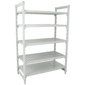 "Cambro CPU243084VS5PKG Camshelving Premium Vented/Solid Shelving Unit - 5 Shelves, 30""L x 24""W x 84""H, 4 Tiers"