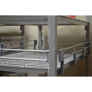 "Cambro ESR42S151 Camshelving Elements Side Shelf Rail Kit - 42""L x 4 1/4""H, Soft Gray, Side Rail, For 42"" Wide Shelf"