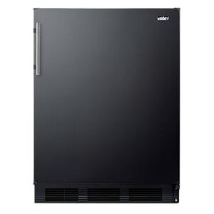 "Summit FF63BKBIADA 24""W Undercounter Refrigerator w/ (1) Section & (1) Solid Door - Black, 115v"