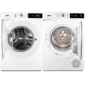 Summit SLS24W4P Front Load Stackable Washer/Dryer Combo - 4 Prong Plug, White, 220v/1ph