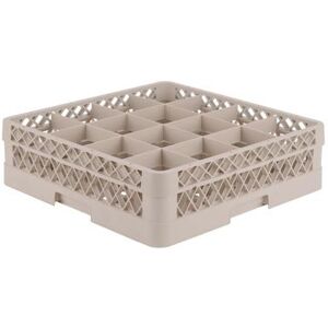 "Vollrath TR8D Traex Glass Rack w/ (16) Compartments - (1) Extender, Beige, 16 Square Compartments, 4 13/16"" Max. Inside Height"