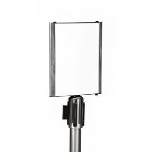 CSL 5547 Sign Holder For Crowd Control Stanchion, Aluminum Frame, Silver