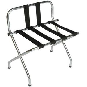 "CSL S1055B-C-BL-1 Metal Luggage Rack w/ 2 1/4"" Black Poly Straps - 24 1/4""W x 16""D x 26 1/2""H, Zinc"