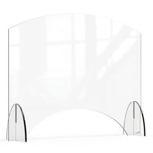 "Rosseto AG010 Freestanding Safety Shield w/ Pass Thru Window - 36""L x 28""H, Acrylic, Clear, Pass-Through Window"
