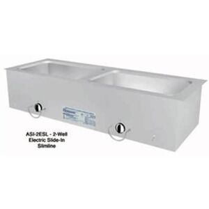 "Duke ASI-2ESL 46 1/4"" Slide In Hot Food Table w/ (2) Wells, 208v/1ph, Silver"