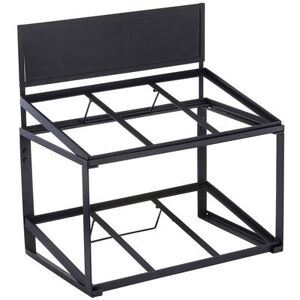 "Tablecraft 11000 2 Tier Display Stand - 21 1/2"" x 13 1/2"" x 22 1/4"", Rectangular, Chalkboard/Black Metal Frame"