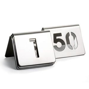 "Tablecraft TC150 Tabletop Number Cards - 1 50, 2 1/2"" x 2 1/2"", Stainless, Stainless Steel"