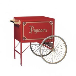 Gold Medal 3118PC Medium Popcorn Cart w/ Heavy Duty Wheels & Storage Compartment, Red