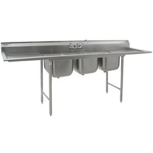 Eagle Group 414-18-3-24 108"" 3 Compartment Sink w/ 18""L x 24""W Bowl, 13 1/2"" Deep, Stainless Steel"