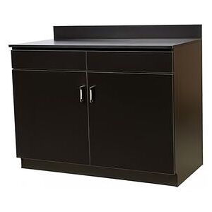 "Oak Street M8220-BLK-UNASSEMBLED 48""W Waitress Stand w/ Melamine Top, 39 1/4""H, Black"