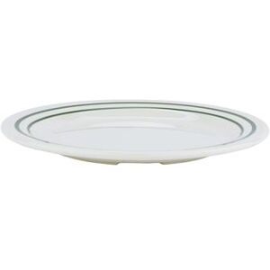 "GET BF-060-EM Emerald 6 1/4"" Round Melamine Dessert Plate, White"