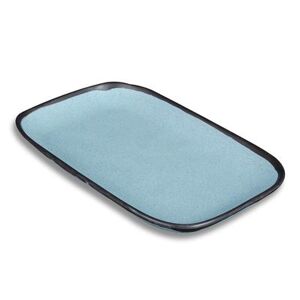 "GET CS-1170-GBL Pottery Market Rectangular Melamine Dinner Plate - 12"" x 7 1/2"", Speckled Grayish Blue"