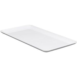 "GET CS-1257-W 12 1/2"" x 7"" Rectangular Midtown Platter - Melamine, White"