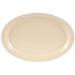 "GET OP-612-T 11 3/4"" x 8 1/4"" Oval Supermel Platter - Melamine, Tan, Tan Melamine, Beige"