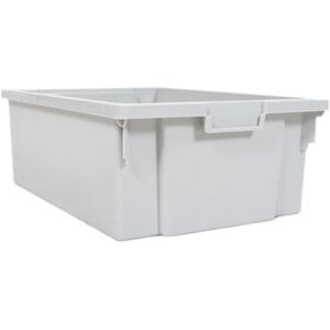 Luxor Furniture "Luxor MBS-BIN-4L 3"" Stackable Storage Bins for MBS Storage Units - Polypropylene, Gray"