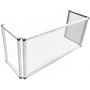 "Spring USA MSG6019 3 Sided Folding Sneeze Guard - 60""W x 25""D x 19 1/2""H, Acrylic w/ Aluminum Frame, 1/4"" Acrylic, Clear"