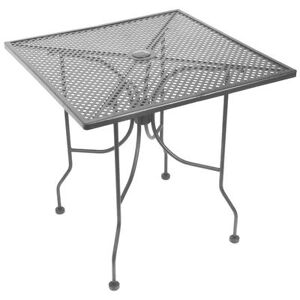 "American Tables & Seating ALM3030-GRY 30"" Square Outdoor Table w/ Umbrella Hole - Aluminum, Dark Gray"