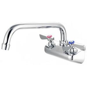 "FLO FLO-4112 Splash Mount Faucet - 12"" Swivel Gooseneck Spout, 4"" Centers, Chrome"