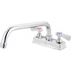 "FLO FLO-4210 Deck Mount Faucet - 10"" Swivel Gooseneck Spout, 4"" Centers, Chrome"