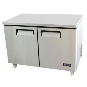 "Migali C-U48R-HC 48 1/5"" W Undercounter Refrigerator w/ (2) Sections & (2) Doors, 115v, Stainless Steel"