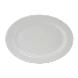 "Tuxton ALH-082 8 1/4"" x 5 3/4"" Oval Alaska Platter - China, Porcelain White"