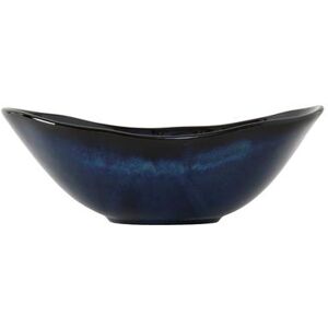 Tuxton GAN-403 Artisan 20 oz Oblong Ceramic Capistrano Bowl - Night Sky, Blue