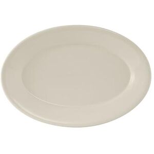 "Tuxton TRE-033 7"" x 4 5/8"" Oval Reno Platter - Ceramic, American White/Eggshell"