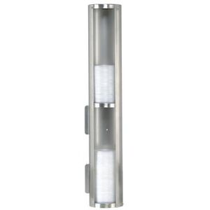 "Dispense-Rite TLD-2-2 Lid Dispenser, Surface/Stand Mount, 2 Section, 6 24 oz Lids, 25 1/2""L, Stainless Steel"