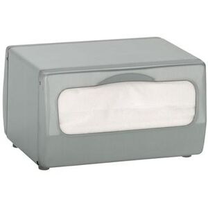 Dispense-Rite TT-MINI-BS Napkin Dispenser, Low Fold 3 3/4 x 6 1/2 in, 2 Sided, Brushed Satin Steel, Gray