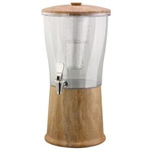 Service Ideas CBDRT3MBSS 3 gal Beverage Dispenser w/ Infuser - Plastic Container, Brown Marble Base, Clear Tritan Container, Travertine Marble