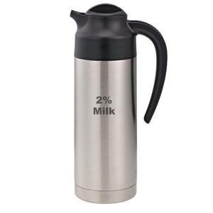 Service Ideas S2SN1002PCTET 1 liter Vacuum Carafe w/ Screw On Lid & Stainless Liner - Brushed Stainless, Silver