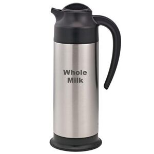 Service Ideas SSN100WHOLEET 1 liter Vacuum Carafe w/ Screw On Lid & Stainless Liner - Brushed Stainless, Silver