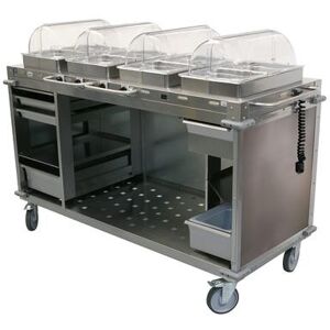 "Cadco CBC-HHHH-LST 70 1/4"" Hot Food Table w/ (4) Wells & Undershelf, 120v, Silver"