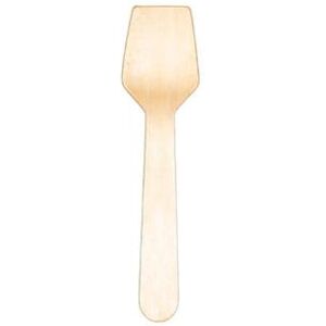 "VerTerra VT-2407 4"" Disposable Wooden Tasting Spoon, Beige"