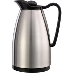 Service Ideas CGC060SS 3/5 liter Carafe w/ Glass Interior, Brushed Stainless, Black, Silver