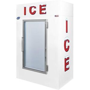 "Leer, Inc. L040UCGP 50 1/2"" Indoor Ice Merchandiser w/ (100) 10 lb Bag Capacity - Glass Doors, 115v, White"