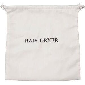 "Hospitality 1 Source HDBAG-WH Hair Dryer Bag w/ Drawstring Closure - 12"" x 12"", Poly/Cotton, White w/ Navy Embroidery"