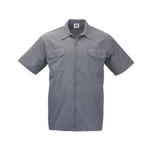 Barfly M60250GY3X Metro Edge Brewer Work Shirt w/ Short Sleeves - Poly/Cotton, Gray, 3X