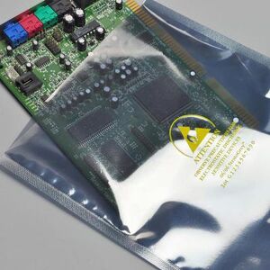 "LK Packaging SS1618 StratoGrey Open Ended Static Shielding Bag - 18""L x 16""W, Gray"