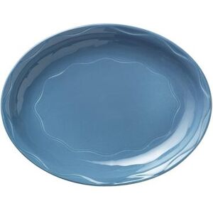 "Libbey 903032008 11 5/8"" x 9 1/4"" Oval Cantina Platter - Porcelain, Blueberry"