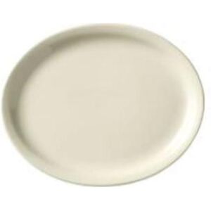 "Libbey 740-901-134 13 1/4"" x 11"" Oval Porcelana Platter - Porcelain, Cream White"