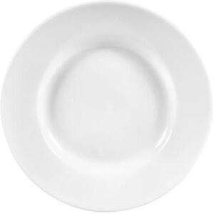 "Libbey 840-901-818 8 1/8"" Round Porcelana Plate - Porcelain, Bright White"