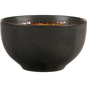 Libbey BF-3 17 oz Round Hakone Bowl, Turqouise w/ Dark Brown Rim, Ceramic