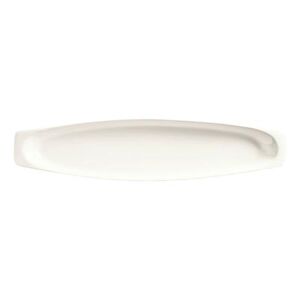 "Libbey BW-6716 17 1/4"" x 4"" Oblong Chef's Selection Canoe Tray - Porcelain, Ultra Bright White"