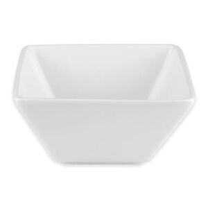 "Libbey SL-111 4 1/2"" Square Porcelain Bowl w/ 11 oz Capacity, Ultra Bright White, Slate"