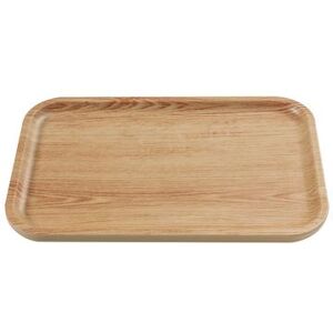 "Yanco WD-2212 Rectangular Melamine Dinner Plate - 11 3/4"" x 7 1/2"", Golden Oak, Brown"