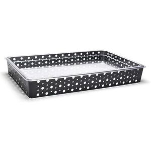 "Front of the House BHO071BKI20 BÂ³ Buffet Building Blocks Rectangular Ice Housing / Pan Set- 20 3/4"" x 12 3/4"" x 2 3/4"", Iron, Matte Black"