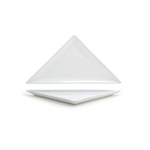 "Front of the House DAP013WHP23 Triangular Mod Plate - 12"" x 6"", Porcelain, White"