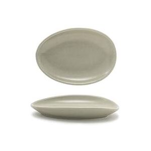 "Front of the House DAP077GYP23 Oval Tides Plate - 5 1/2"" x 4"", Porcelain, Pumice, Gray"